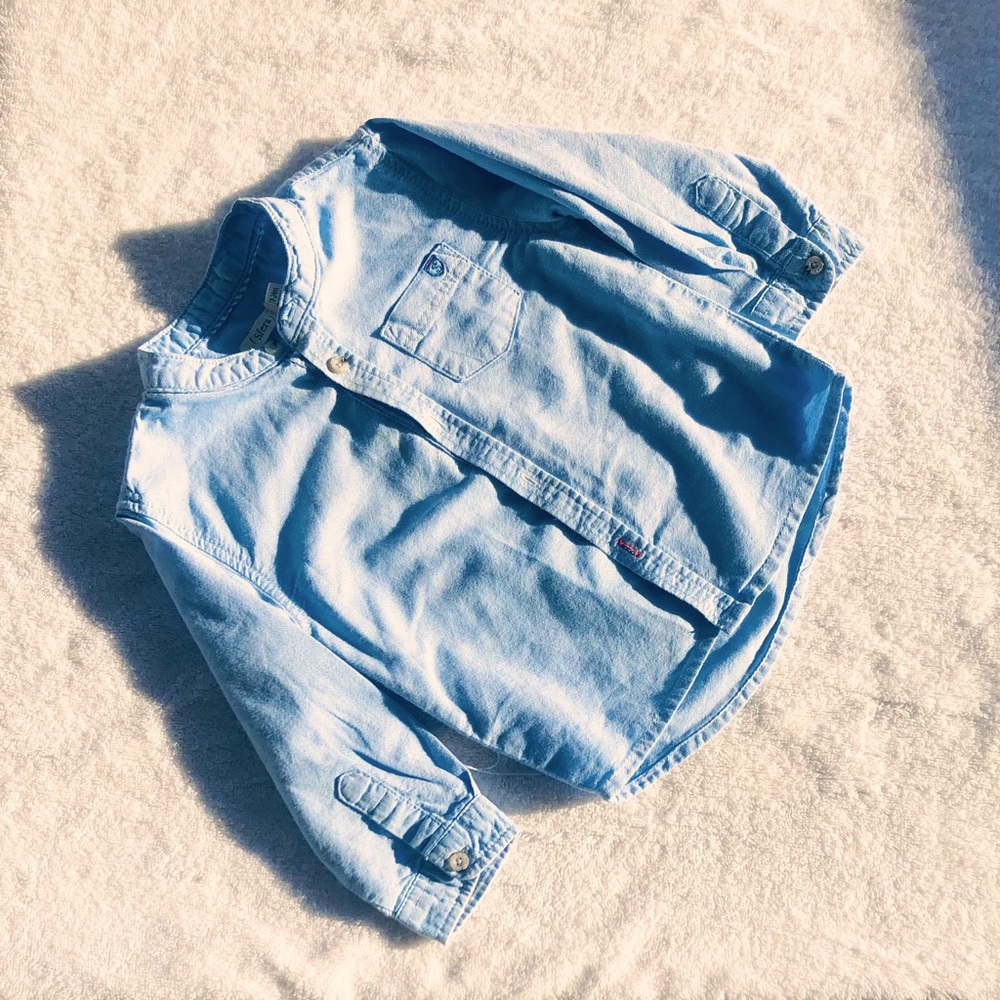 Blue button down shirt